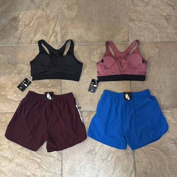 PAIR NIKE PRO SPORTS BRAS Size XL PAIR NIKE RUNNING SHORTS